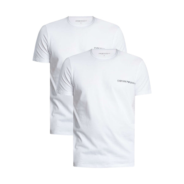 Emporio Armani Lounge 2 Pack Stretch Cotton T-Shirt White/White