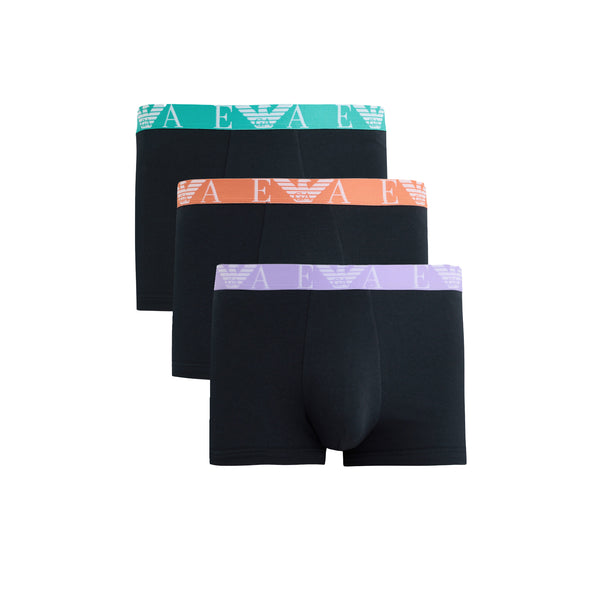 Emporio Armani Stretch Cotton Logo 3 Pack Boxers Armani Blue