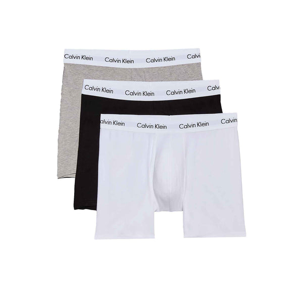 Calvin Klein Cotton Stretch 3 Pack Boxer Briefs Black/White/Grey Heather