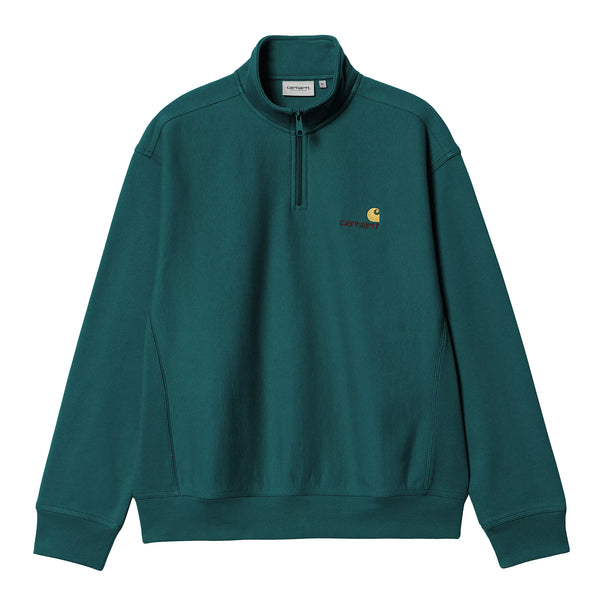 Carhartt WIP Half Zip American Script Sweatshirt Malachite