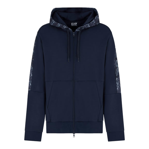 EA7 Emporio Armani Logo Series Zip Hooded Sweatshirt Armani Blue