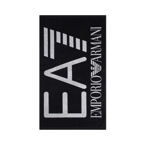 EA7 Emporio Armani Large Logo Beach Towel Black