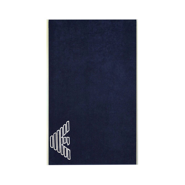 Emporio Armani Eagle Logo Woven Beach Towel Armani Blue