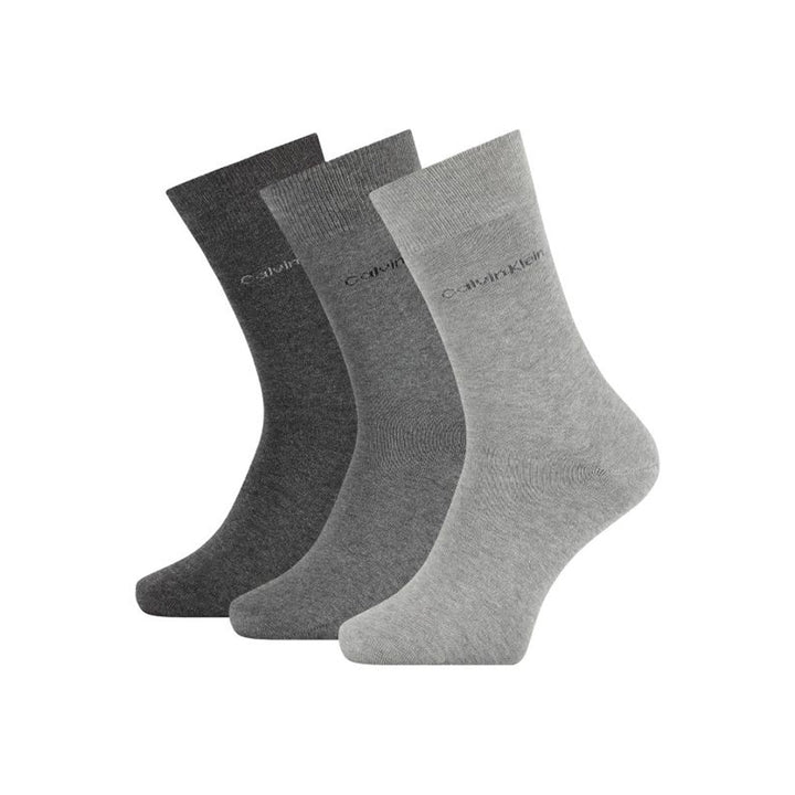 Calvin Klein 3 Pack Logo Socks Grey Combo-One size-SPIRALSEVEN DESIGNER MENSWEAR UK