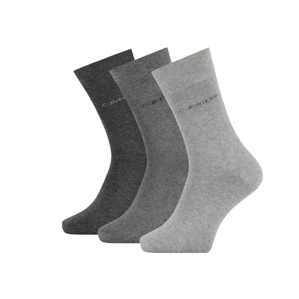 Calvin Klein 3 Pack Logo Socks Grey Combo-One size-SPIRALSEVEN DESIGNER MENSWEAR UK