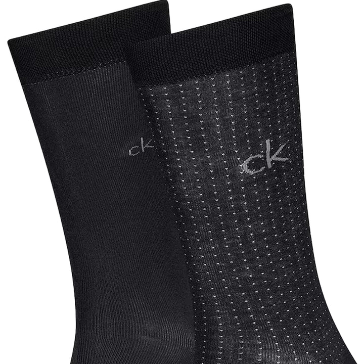 Calvin Klein CK Logo 2 Pack Socks Black-One size-SPIRALSEVEN DESIGNER MENSWEAR UK