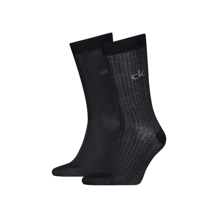 Calvin Klein CK Logo 2 Pack Socks Black-One size-SPIRALSEVEN DESIGNER MENSWEAR UK