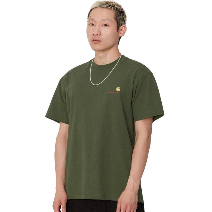 Carhartt WIP American Script T-Shirt Tarragon-SPIRALSEVEN DESIGNER MENSWEAR UK