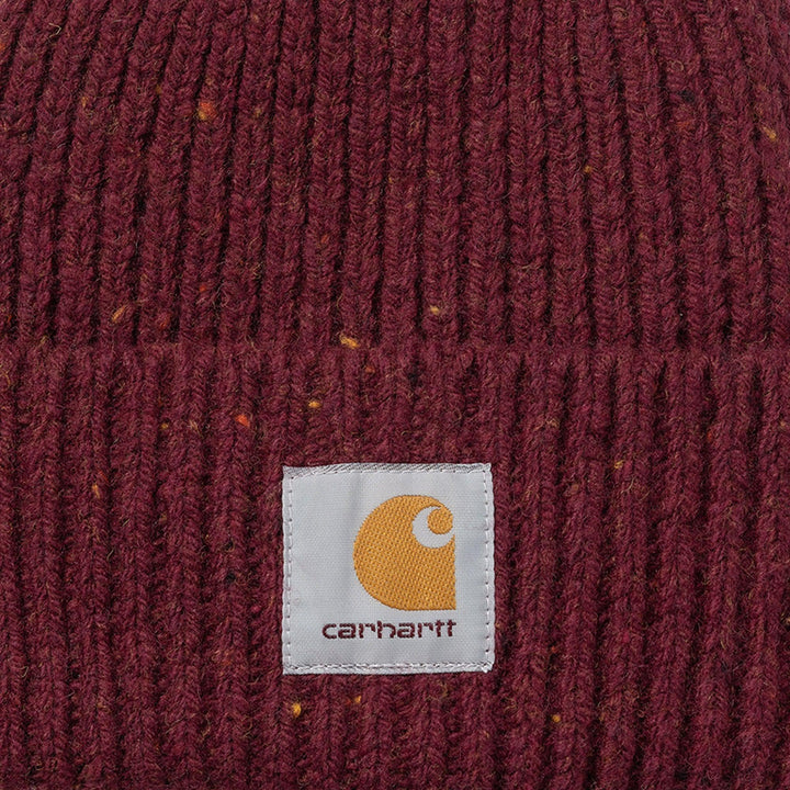 Carhartt WIP Anglistic Beanie Hat Speckled Malbec-One size-SPIRALSEVEN DESIGNER MENSWEAR UK