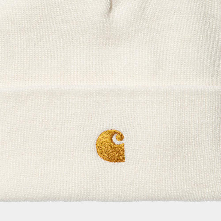 Carhartt WIP Chase Beanie Hat Wax/Gold-One size-SPIRALSEVEN DESIGNER MENSWEAR UK