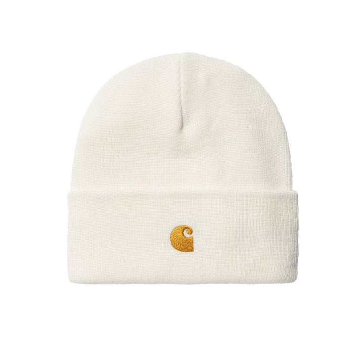 Carhartt WIP Chase Beanie Hat Wax/Gold-One size-SPIRALSEVEN DESIGNER MENSWEAR UK