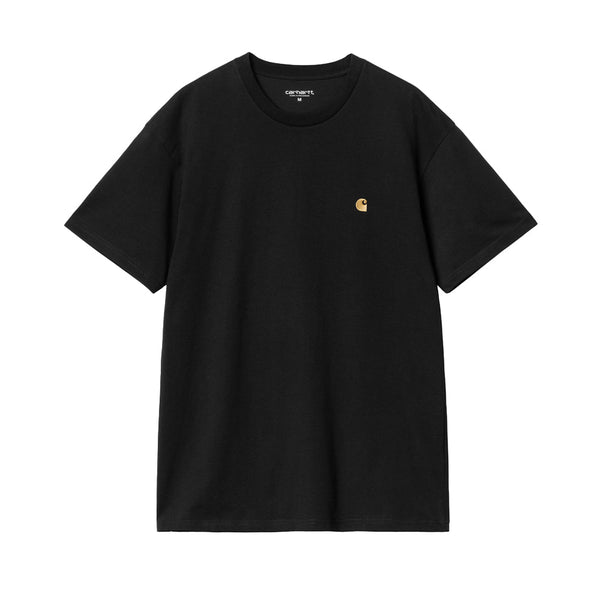 Carhartt WIP Chase T-Shirt Black/Gold-SPIRALSEVEN DESIGNER MENSWEAR UK