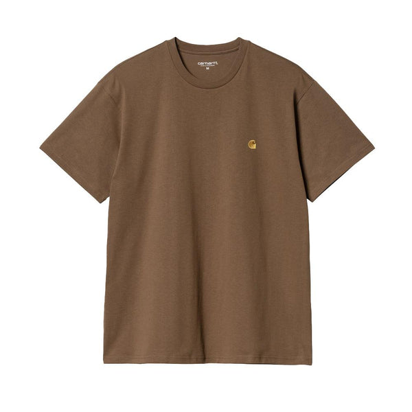 Carhartt WIP Chase T-Shirt Chocolate/Gold-SPIRALSEVEN DESIGNER MENSWEAR UK