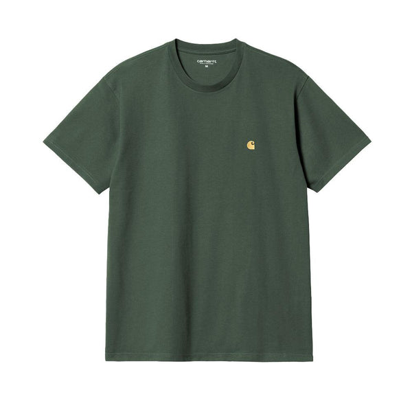 Carhartt WIP Chase T-Shirt Sycamore Tree/Gold-SPIRALSEVEN DESIGNER MENSWEAR UK