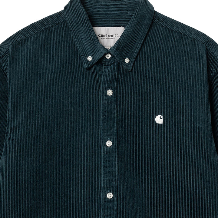 Carhartt WIP Cord Madison Shirt Duck Blue/Wax-SPIRALSEVEN DESIGNER MENSWEAR UK