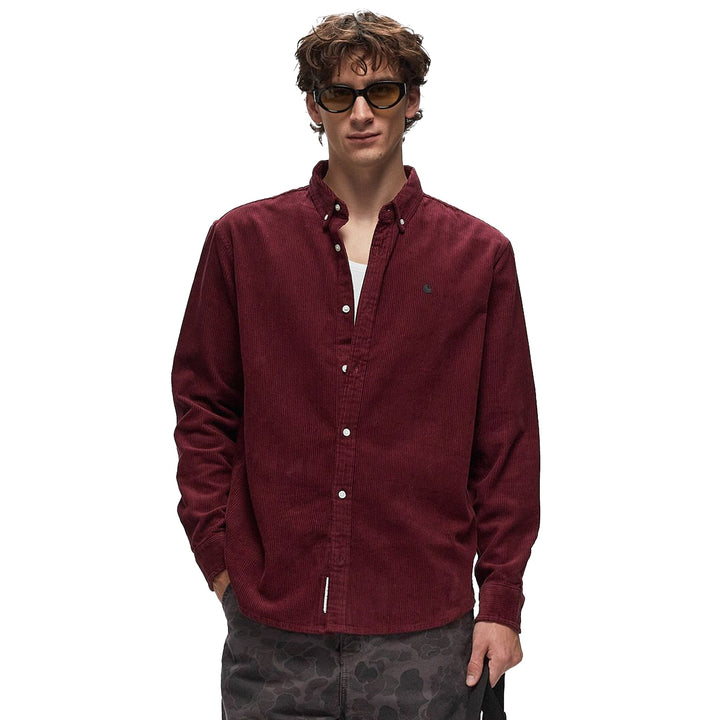 Carhartt WIP Cord Madison Shirt Malbec/Black-SPIRALSEVEN DESIGNER MENSWEAR UK