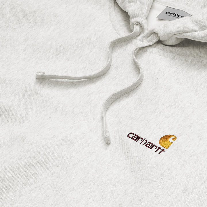 Carhartt WIP Hooded American Script Sweatshirt Ash Heather-SPIRALSEVEN DESIGNER MENSWEAR UK