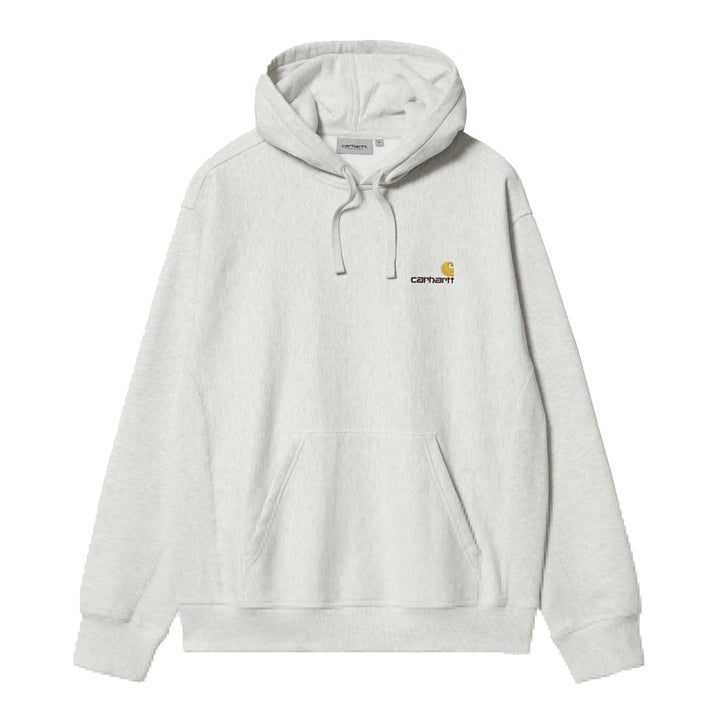 Carhartt WIP Hooded American Script Sweatshirt Ash Heather-SPIRALSEVEN DESIGNER MENSWEAR UK