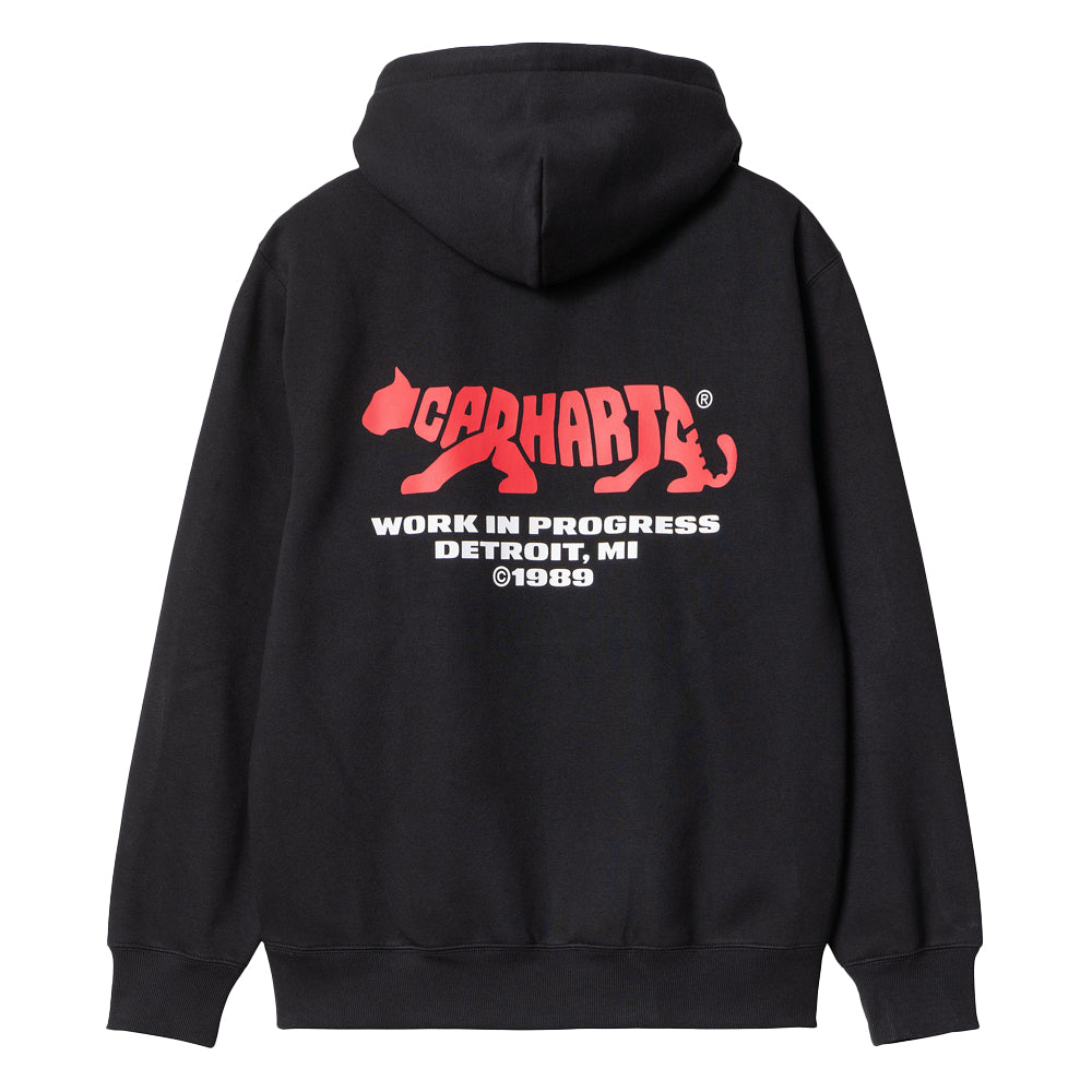 Carhartt WIP Hooded Rocky Script Sweatshirt Black-SPIRALSEVEN DESIGNER MENSWEAR UK