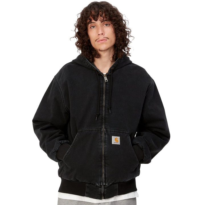 Carhartt WIP OG Active Jacket Black Stone Washed-SPIRALSEVEN DESIGNER MENSWEAR UK