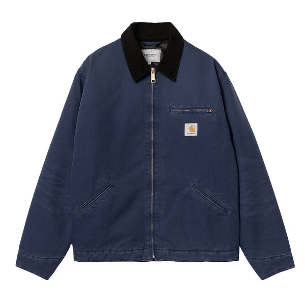 Carhartt WIP OG Detroit Jacket Winter Air Force Blue/Black Aged Canvas-SPIRALSEVEN DESIGNER MENSWEAR UK