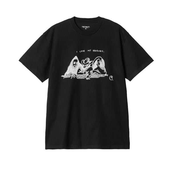 Carhartt WIP Pepe Friends T-Shirt Black/White-SPIRALSEVEN DESIGNER MENSWEAR UK