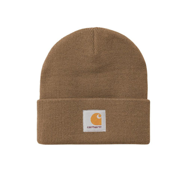 Carhartt WIP Short Watch Beanie Hat Chocolate-One size-SPIRALSEVEN DESIGNER MENSWEAR UK