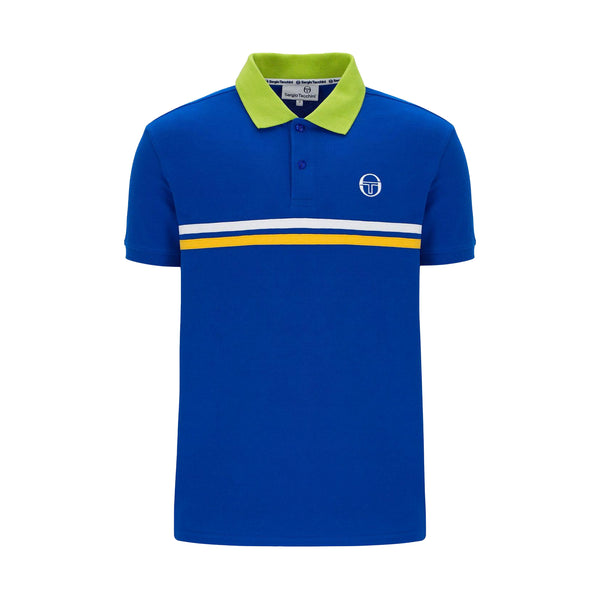 Sergio Tacchini Supermac Polo Shirt Nautical Blue/Dark Citron/Daffodill