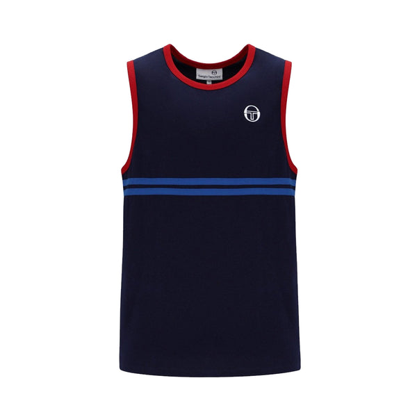 Sergio Tacchini Dallas Tank Top Vest Maritime Blue/Adrenaline Rush/Nautical Blue