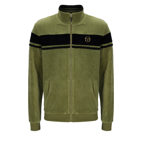 Sergio Tacchini Damarindo Velour Track Top Jacket Sphagnum