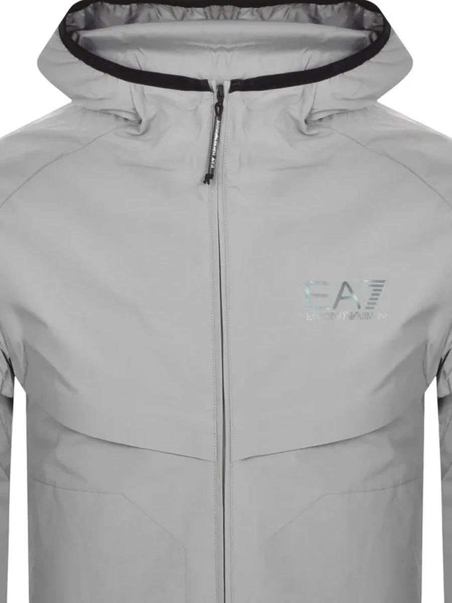 EA7 Emporio Armani Athlete VENTUS7 Hooded Jacket - Griffin Grey-SPIRALSEVEN DESIGNER MENSWEAR UK