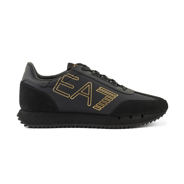 EA7 Emporio Armani Athletic Trainers Triple Black/Gold-SPIRALSEVEN DESIGNER MENSWEAR UK