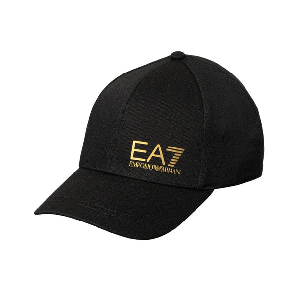 EA7 Emporio Armani Core ID Baseball Cap Black/Gold-One size-SPIRALSEVEN DESIGNER MENSWEAR UK