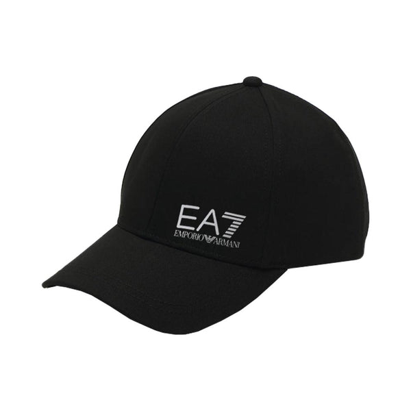 EA7 Emporio Armani Core ID Baseball Cap Black/Silver-One size-SPIRALSEVEN DESIGNER MENSWEAR UK