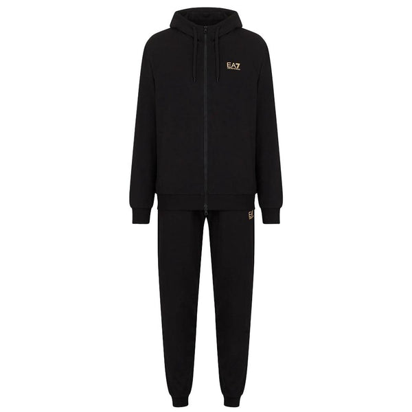 EA7 Emporio Armani Core Identity Cotton Tracksuit Black-M-SPIRALSEVEN DESIGNER MENSWEAR UK