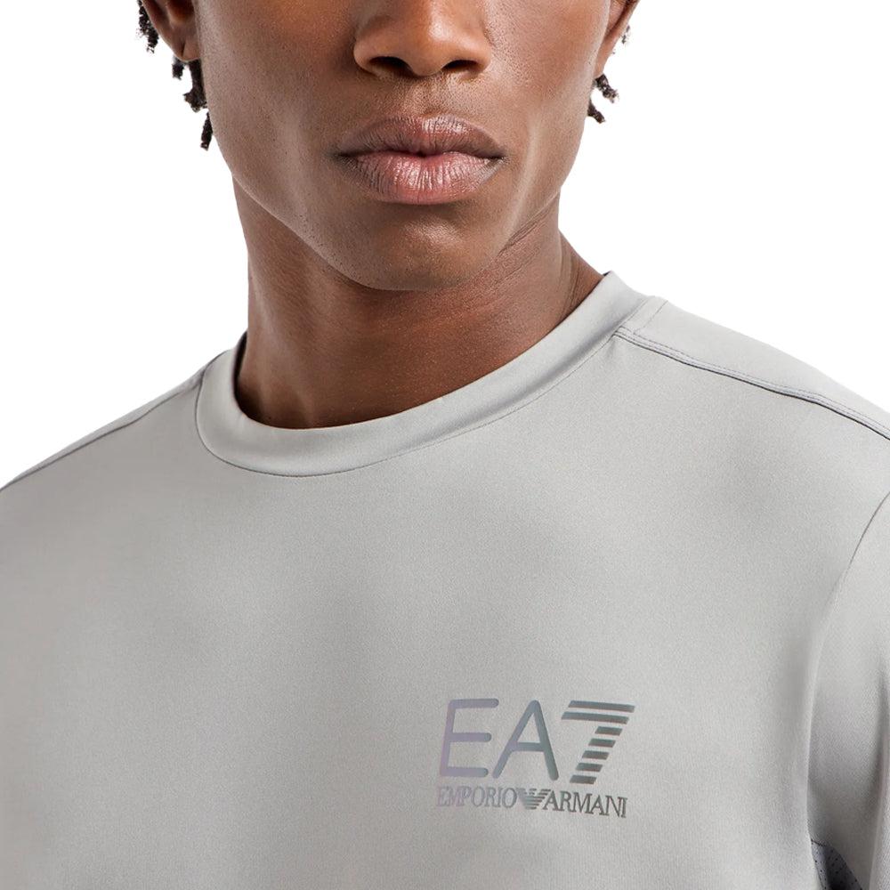 EA7 Emporio Armani Dynamic Athlete VENTUS7 T-Shirt - Grey-SPIRALSEVEN DESIGNER MENSWEAR UK