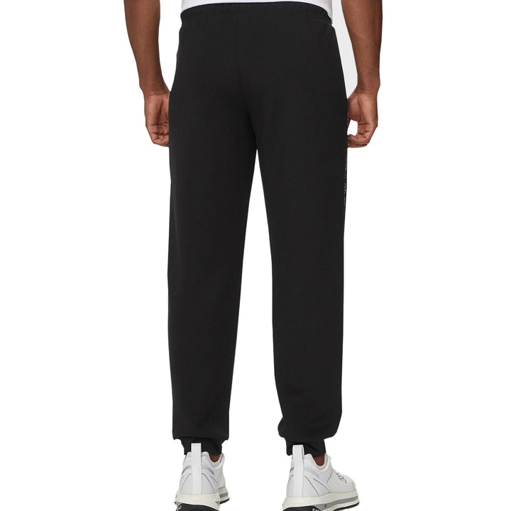 EA7 Emporio Armani Logo Series Stretch Viscose Joggers Black-SPIRALSEVEN DESIGNER MENSWEAR UK