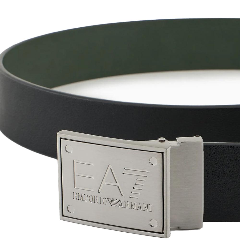 EA7 Emporio Armani Reversible Logo Belt - Black/Beetle-One Size-SPIRALSEVEN DESIGNER MENSWEAR UK