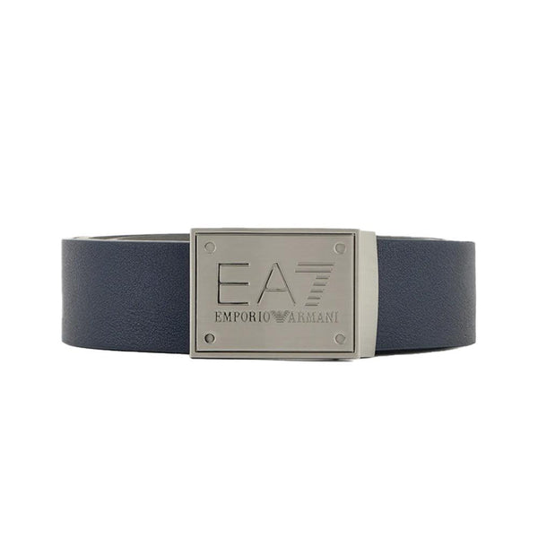 EA7 Emporio Armani Reversible Logo Belt Navy Blue/Griffin Grey-One size-SPIRALSEVEN DESIGNER MENSWEAR UK