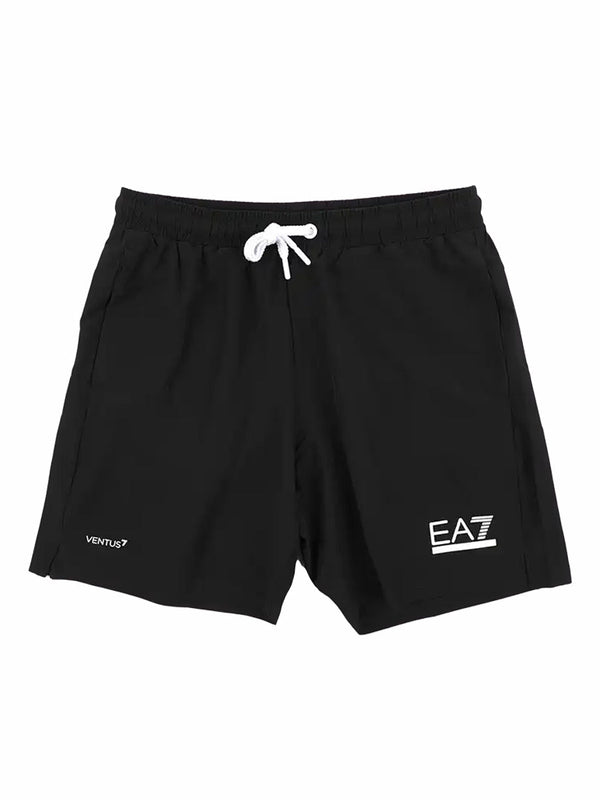 EA7 Emporio Armani Tennis Pro VENTUS7 Shorts - Black-SPIRALSEVEN DESIGNER MENSWEAR UK