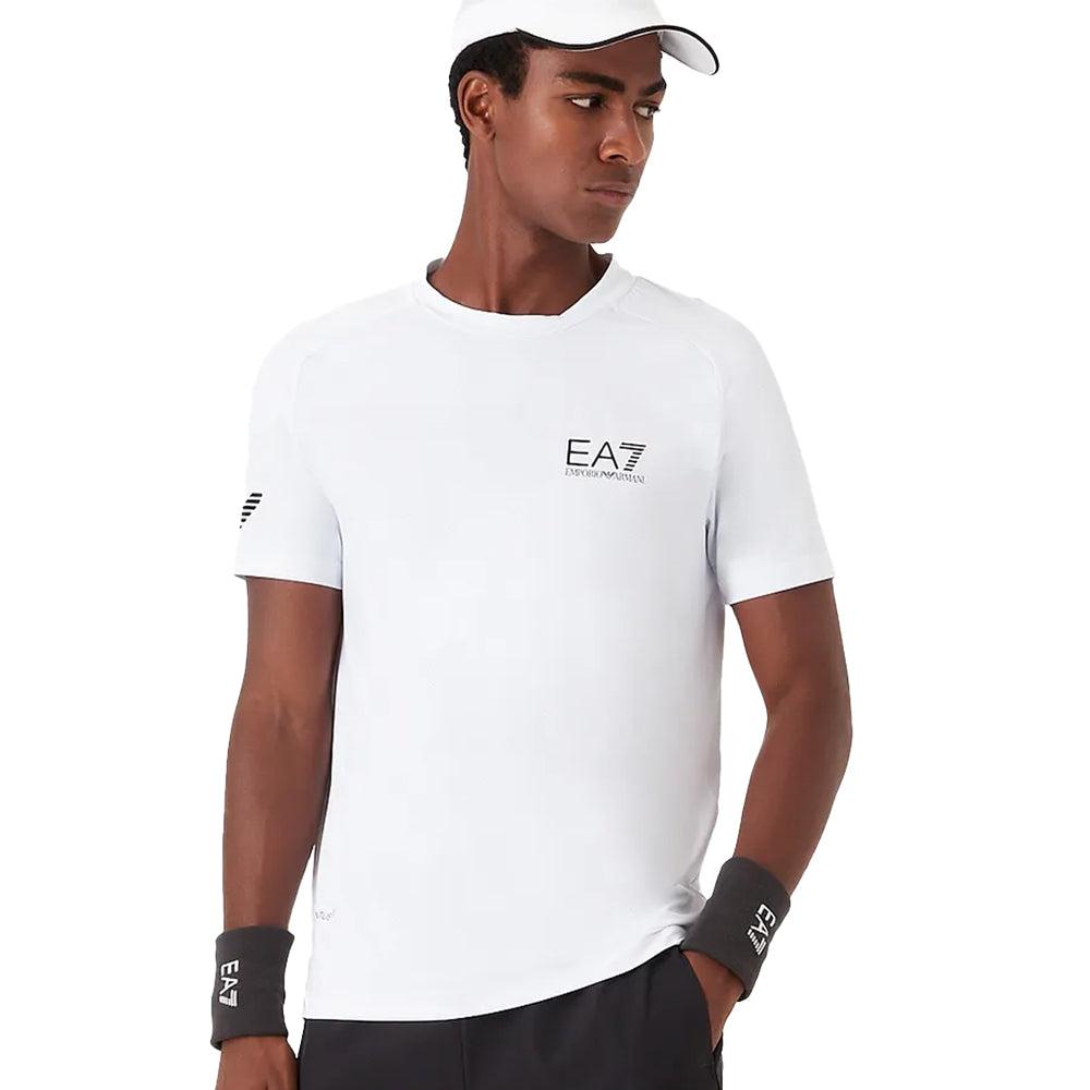 EA7 Emporio Armani Tennis Pro VENTUS7 T-Shirt - White-SPIRALSEVEN DESIGNER MENSWEAR UK