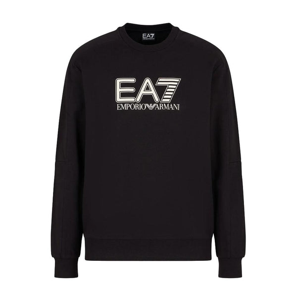 EA7 Emporio Armani Visibility Cotton Sweatshirt Black-SPIRALSEVEN DESIGNER MENSWEAR UK