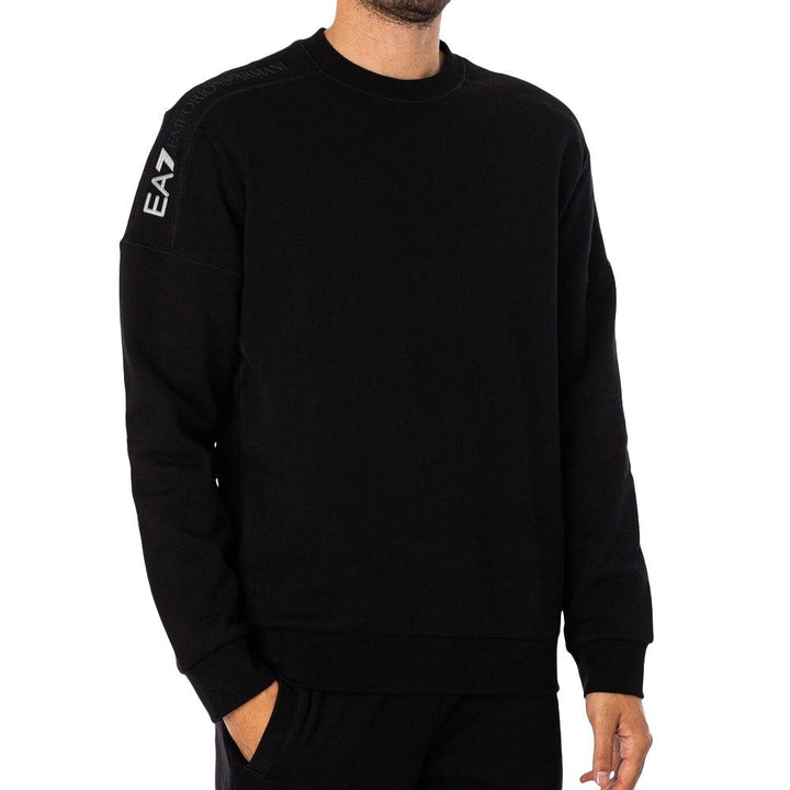 EA7 Emporio Armani Visibility Logo Sweatshirt Black-SPIRALSEVEN DESIGNER MENSWEAR UK