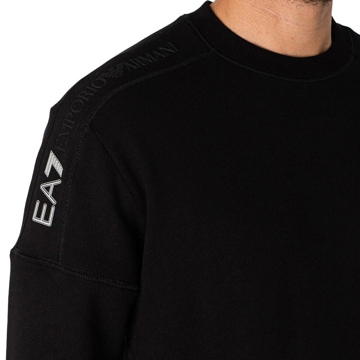 EA7 Emporio Armani Visibility Logo Sweatshirt Black-SPIRALSEVEN DESIGNER MENSWEAR UK