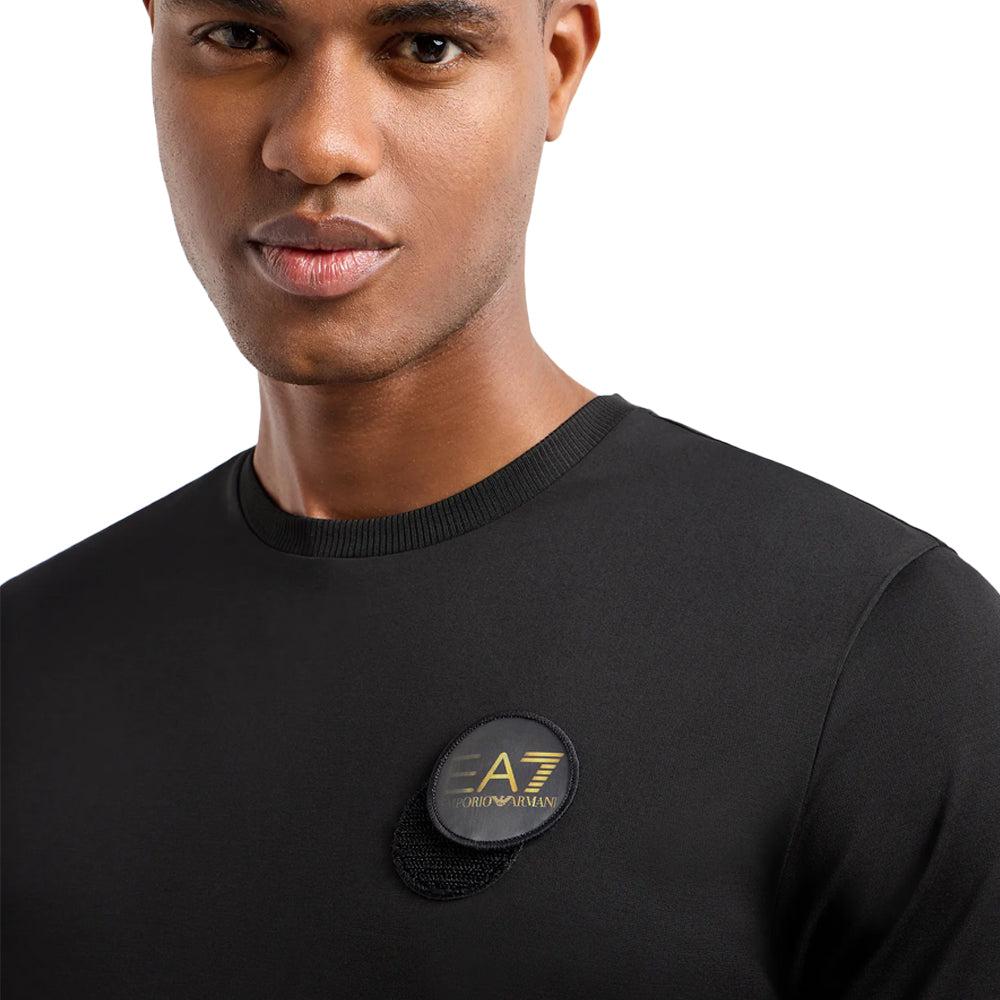 EA7 Emporio Armani World Of Football T-Shirt - Black-SPIRALSEVEN DESIGNER MENSWEAR UK