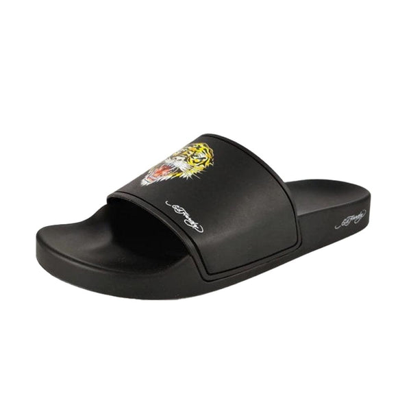 Ed Hardy Fierce Slides - Black-SPIRALSEVEN DESIGNER MENSWEAR UK