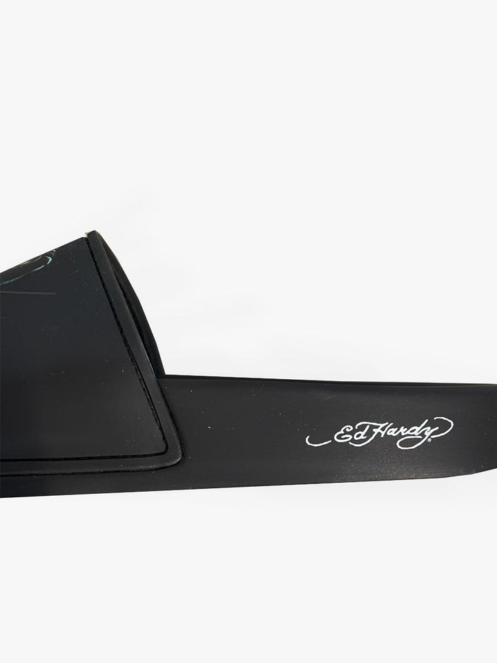 Ed Hardy Stealth Slides - Black-SPIRALSEVEN DESIGNER MENSWEAR UK