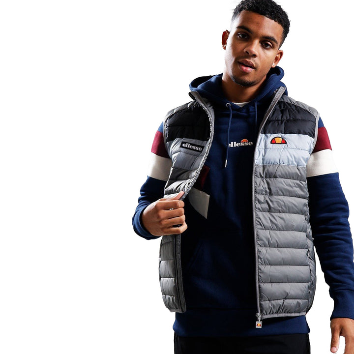 Ellesse Bardy Block Padded Gilet Grey-SPIRALSEVEN DESIGNER MENSWEAR UK