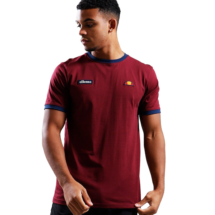 Ellesse Ferdorini T-Shirt Burgundy-SPIRALSEVEN DESIGNER MENSWEAR UK