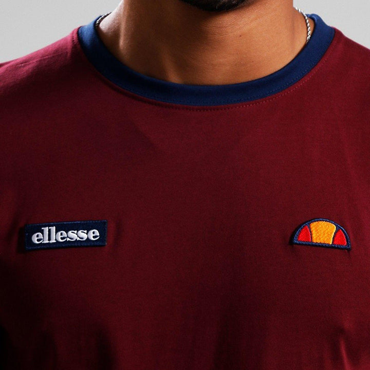 Ellesse Ferdorini T-Shirt Burgundy-SPIRALSEVEN DESIGNER MENSWEAR UK